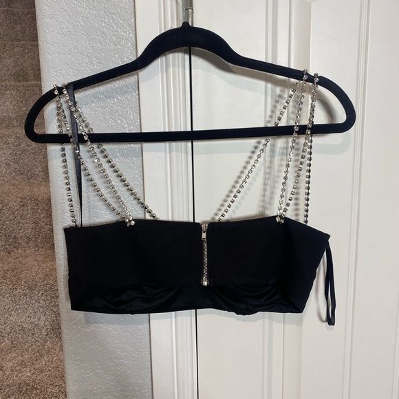 NBD Lilah Crop Top Size Medium Black - Picture 8 of 8